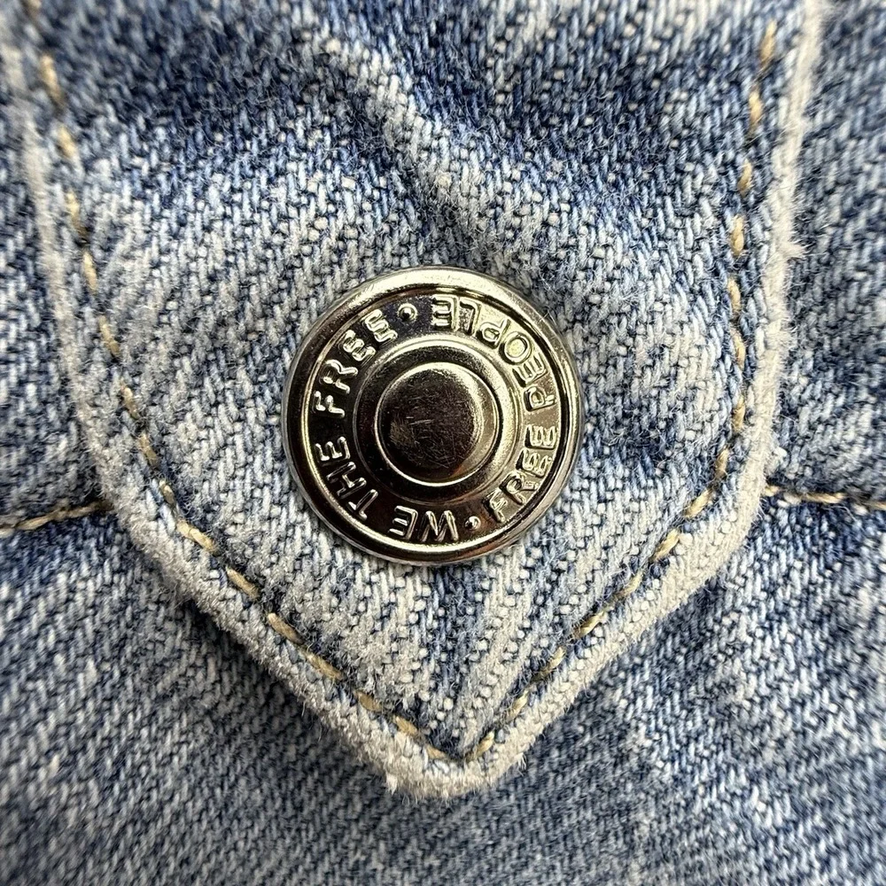 Free People We the Free Runaway Denim Jean Mini Skirt Button Details Women's 27